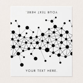 白黒の抽象芸術線とドットのパターン 名刺