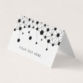 白黒の抽象芸術線とドットのパターン 名刺 (正面)