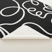 白黒の抽象芸術線ブラシストローク シェルパブランケット (3/4)