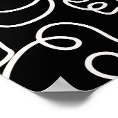 白黒の抽象芸術線ブラシストローク ポスター (角)