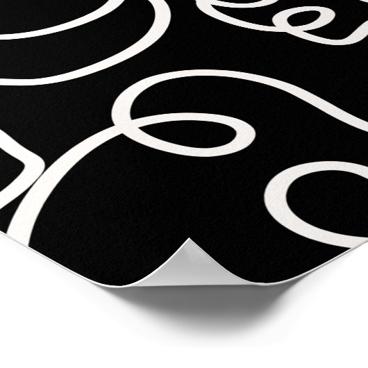 白黒の抽象芸術線ブラシストローク ポスター (角)