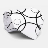 白黒の抽象芸術線円 ネクタイ (ロール)