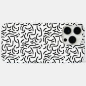 白黒の抽象芸術線 Case-Mate iPhoneケース (裏面 (横))
