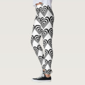 白黒の拍動するゼブラハート愛 レギンス (左)