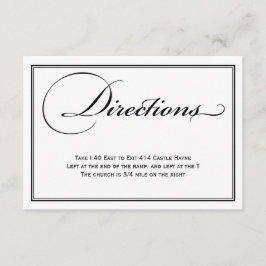 白黒の指示結婚詳細カード エンクロージャーカード