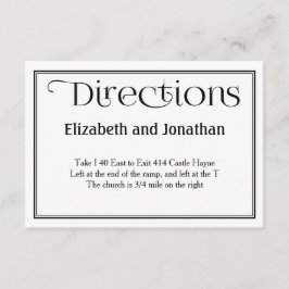 白黒の指示結婚詳細カード エンクロージャーカード