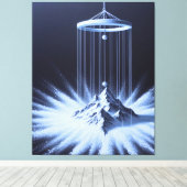 白黒の振子引き伸ばしキャンバス印刷 キャンバスプリント (インサイチュ (ウッドフロア))