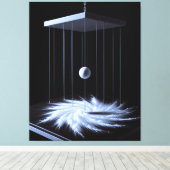 白黒の振子引き伸ばしキャンバス印刷 キャンバスプリント (インサイチュ (ウッドフロア))