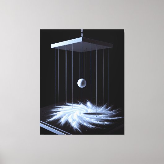 白黒の振子引き伸ばしキャンバス印刷 キャンバスプリント (正面)