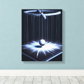 白黒の振子引き伸ばしキャンバス印刷 キャンバスプリント (インサイチュ (ウッドフロア))