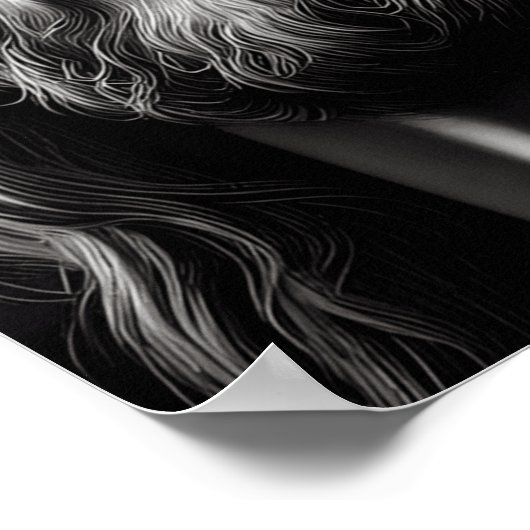 白黒の救い主の思いやり ポスター (角)