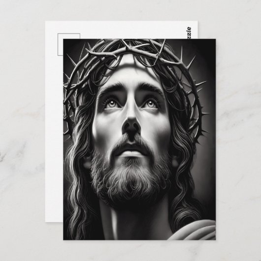 白黒の救い主の思いやり ポストカード (正面/裏面)