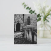 白黒の教会はがき ポストカード (スタンド正面)