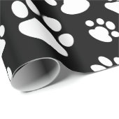 白黒の散在した犬の手のプリント ラッピングペーパー (ロールコーナー)