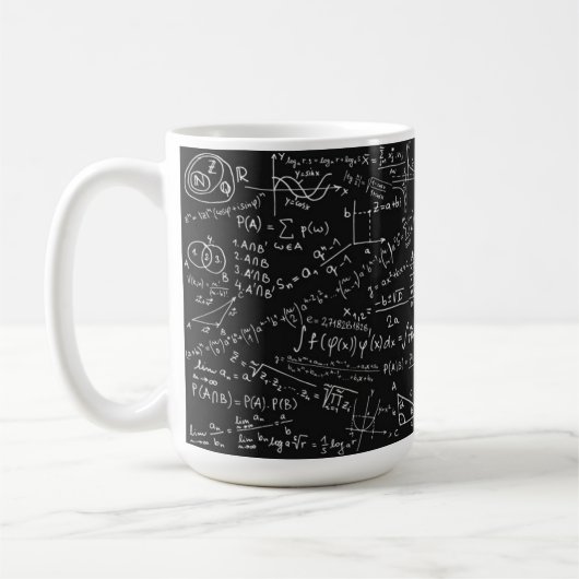 白黒の数学の公式 コーヒーマグカップ (左)