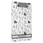 白黒の数学をテーマにしたカスタマイズ可能な先生 クリップボード (右)