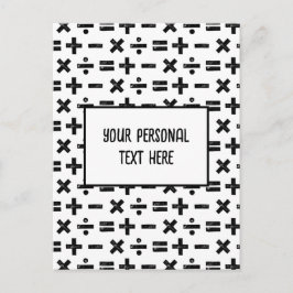 白黒の数学記号Lino Cut & Math カスタム文字 ポストカード