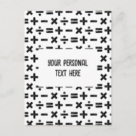 白黒の数学記号Lino Cut & Math カスタム文字 ポストカード