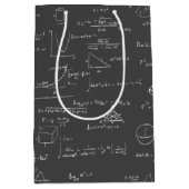 白黒の数式と数式 ミディアムペーパーバッグ (正面)