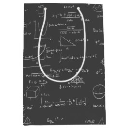 白黒の数式と数式 ミディアムペーパーバッグ