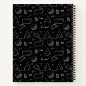 白黒の数式と記号モノグラム ノートブック (裏面)