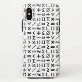 白黒の数式シンボルや象徴と記号のパターン Case-Mate iPhoneケース (裏面)
