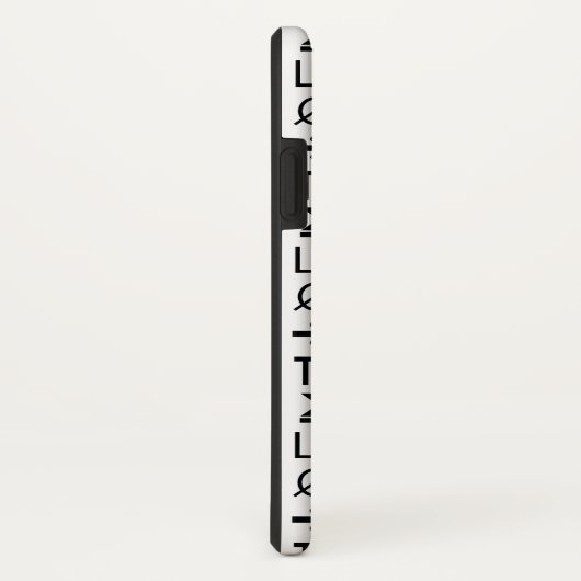 白黒の数式シンボルや象徴と記号のパターン Case-Mate iPhoneケース (裏面/右)