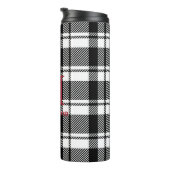 白黒の文字とモノグラム名 タンブラー (回転右)