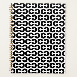 白黒の文字はっきりしたCのパターンアルファベット プランナー手帳