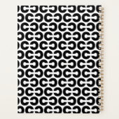 白黒の文字はっきりしたCのパターンアルファベット プランナー手帳 (裏面)