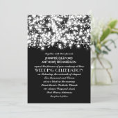 白黒の文字列ライト結婚式招待状 招待状 (スタンド正面)