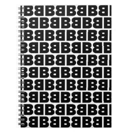 白黒の文字Bパタはっきりしたーンアルファベット ノートブック