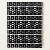 白黒の文字Bパタはっきりしたーンアルファベット プランナー手帳 (裏面)