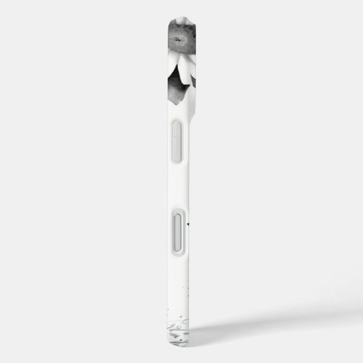 白黒の文字Mエレガントフローラ水色 Case-Mate iPhoneケース (裏面 / 右)