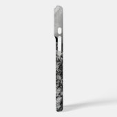 白黒の文字Mトリップ(幻覚体験)のようなフローラ水色 Case-Mate iPhoneケース (裏面 / 左)