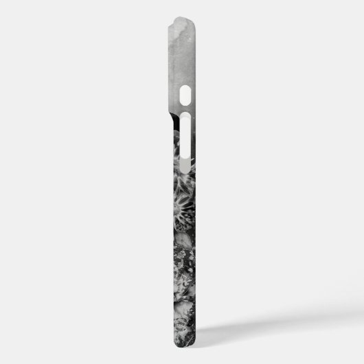 白黒の文字Mトリップ（幻覚体験）のようなフローラ水色 Case-Mate iPhoneケース (裏面 / 左)