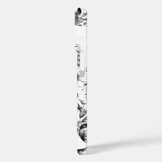 白黒の文字Rエレガントフローラ水色 Case-Mate iPhoneケース (裏面 / 左)