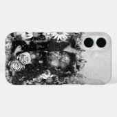 白黒の文字Rトリップ（幻覚体験）のようなフローラ水色 Case-Mate iPhoneケース (裏面 (横))