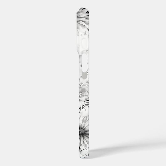 白黒の文字Sエレガントフローラ水色 Case-Mate iPhoneケース (裏面 / 左)