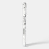 白黒の文字Sエレガントフローラ水色 Case-Mate iPhoneケース (裏面 / 右)