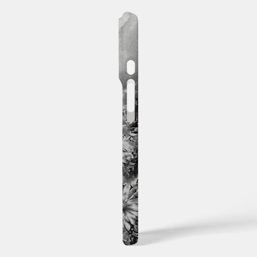 白黒の文字Sトリップ（幻覚体験）のようなフローラ水色 Case-Mate iPhoneケース (裏面 / 左)