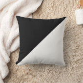 白黒の斜め装飾具ピロー クッション (ブランケット)