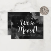 白黒の新しいアドレスの移動告知カード ノートカード (正面/裏面インサイチュ)