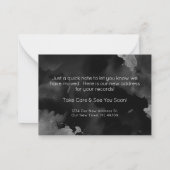 白黒の新しいアドレスの移動告知カード ノートカード (裏面)