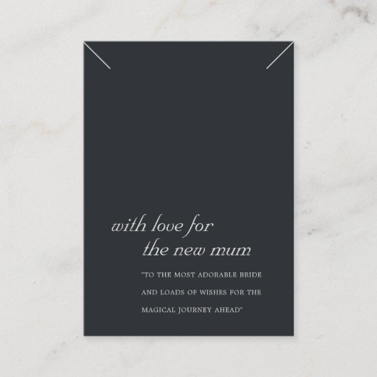 白黒の新しいマムギフトネックレス表示カード プレイスカード (正面)