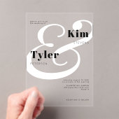 白黒の新婦はっきりしたと新郎の名結婚前 アクリル招待状 (インサイチュ (ポータブル))