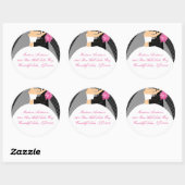 白黒の新郎新婦住所 シールシール ラウンドシール (シート)