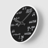白黒の方程式の壁時計 ラウンド壁時計 (傾斜)