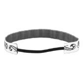 白黒の旋回パターンのエレガントヴィンテージ アスレチックヘッドバンド (裏面)