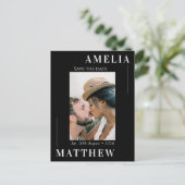 白黒の日付の保結婚存 ポストカード (スタンド正面)